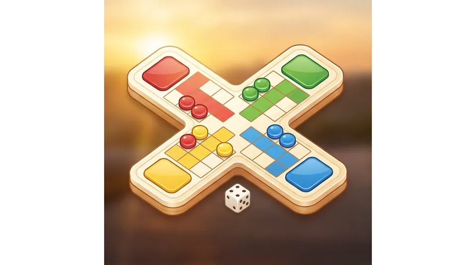Team Ludo - Play by the Classic rules - illustrated Ludo board scene