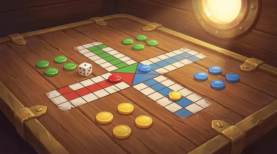 Uckers - Bring your side home - illustrated Ludo board scene